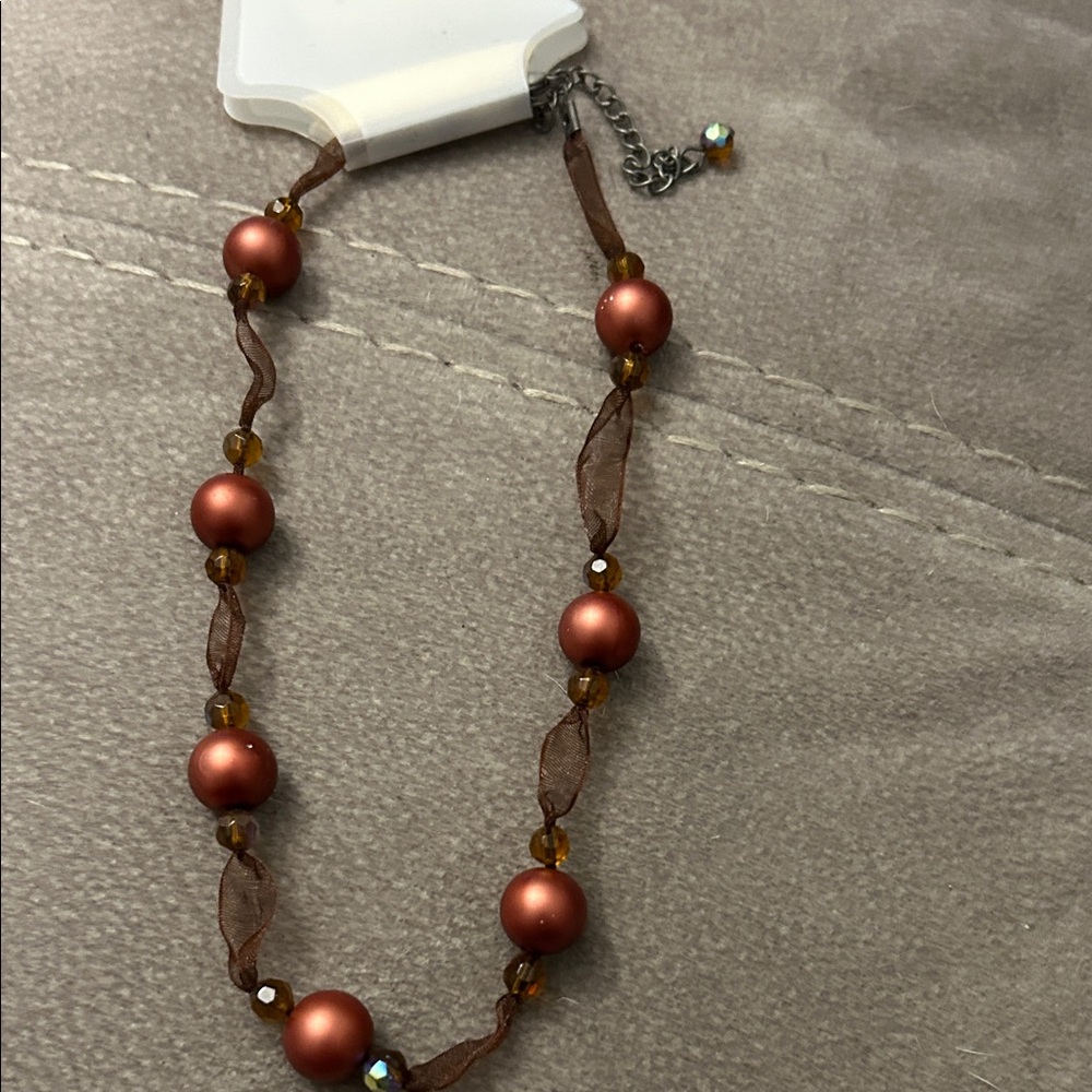 Chic Brown Beaded Necklace
